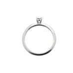 Witgouden solitair ring met zirconia; Blush, Gebruikt, Overige kleuren, Ophalen of Verzenden, 17 tot 18