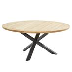 Prego Prado dining tuinset 160 cm rond 7 delig taupe teak, Tuin en Terras, Tuinsets en Loungesets, Ophalen of Verzenden, Nieuw