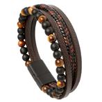 Fako Bijoux® - Leren Armband - Leer - Kralen - Heren - Dames, Nieuw, Verzenden