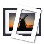 Fotolijst met passe partout 40x60cm hout zwart, Nieuw