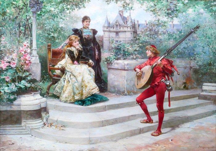 Ludovico Marchetti (1853-1909) - Song of Yesterday in front, Antiek en Kunst, Kunst | Schilderijen | Klassiek