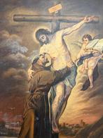 Spaanse school (XIX) - Cristo crucificado acompañado por San