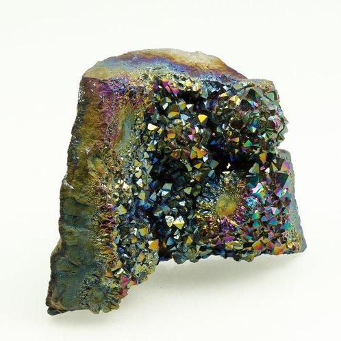 XXL Regenboog Titanum Aqua Aura Kwarts, Decor Kristalcluster, Verzamelen, Mineralen en Fossielen