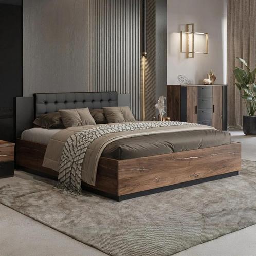 Houten Bed Siena - Bruin - Bedrame 160 x 200, Huis en Inrichting, Slaapkamer | Bedden, Nieuw, Verzenden