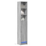 vidaXL Dressoir met LED 36x32,5x200 cm bewerkt hout grijs, Huis en Inrichting, Minder dan 50 cm, Verzenden, Nieuw, 25 tot 50 cm