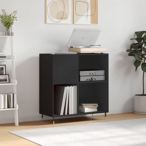 vidaXL Platenkast 84,5x38x89 cm bewerkt hout zwart, Huis en Inrichting, Woonaccessoires | Cd- en Dvd-rekken, Nieuw, Verzenden