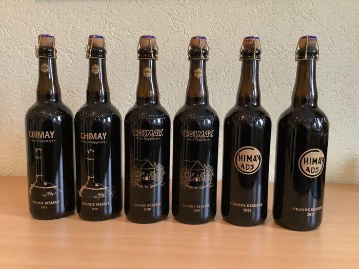 Chimay - Grande Reserve, 2018, 2020, 2022 - 75cl - 6 flessen, Verzamelen, Wijnen