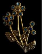 Vreemde Art Nouveau-speld van verguld metaal en niet-geteste