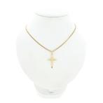 Gouden hanger van een kruis; INRI (Hanger of bedel), Sieraden, Tassen en Uiterlijk, Ophalen of Verzenden, Gebruikt, Goud, Overige merken