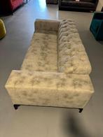 Bank gecapitonneerd velvet grijs sofa bankstel, Ophalen, 75 tot 100 cm, Rechte bank, Stof