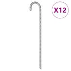 vidaXL Tentharingen 12 st Ø12 mm 41,5 cm gegalvaniseerd, Caravans en Kamperen, Verzenden, Nieuw