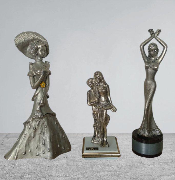 Figuur - Stile raffinato Arte Nouveau (3) - Peltro,, Antiek en Kunst, Curiosa en Brocante