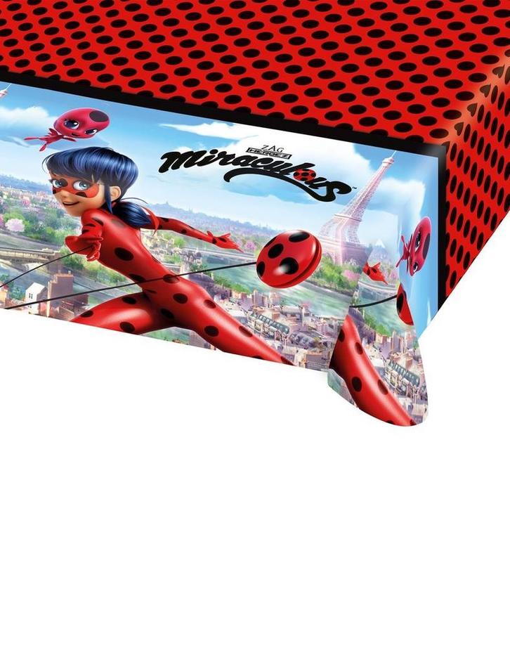 AMSCAN - Plastic Ladybug Miraculous tafelkleed 120x180cm, Hobby en Vrije tijd, Feestartikelen, Ophalen of Verzenden