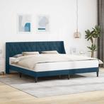 vidaXL Bedframe met hoofdeinde Blauw 200 x 200 cm Fluweel, Verzenden, Nieuw, Blauw, Stof