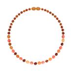 Barnsteen baby-peuter kettinkje - cognac/aventurine/coral, Nieuw