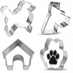 Set met 4 koekjes vormen Little Dogs met 3 honden en pootje, Verzenden, Nieuw, Taarten of Cupcakes, Bakvorm