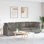 vidaXL Modulaire bank met kussens corduroy stof lichtgrijs, Huis en Inrichting, Banken | Bankstellen, Verzenden, Nieuw, Stof