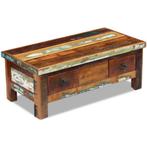 vidaXL Salontafel met lades 90x45x35 cm massief gerecycled, 50 tot 100 cm, Verzenden, Nieuw, 50 tot 100 cm