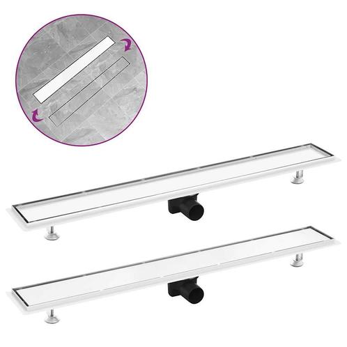 vidaXL Doucheafvoer met 2-in-1 deksel 93x14 cm roestvrij, Doe-het-zelf en Verbouw, Sanitair, Nieuw, Verzenden
