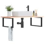vidaXL Badkamer wandschap staal en massief eikenhout, Verzenden, Nieuw