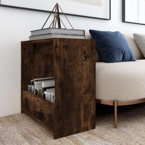 vidaXL Bijzettafel 50x26x50 cm bewerkt hout gerookt, Huis en Inrichting, Tafels | Bijzettafels, Nieuw, Verzenden