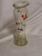 Uraniumglazen handbeschilddrde Art Nouveau vaas - Vaas -, Antiek en Kunst, Antiek | Glas en Kristal