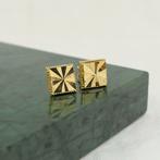 Gouden vierkante fantasie oorstekers (vierkante oorstekers), Sieraden, Tassen en Uiterlijk, Oorbellen, Ophalen of Verzenden, Gebruikt