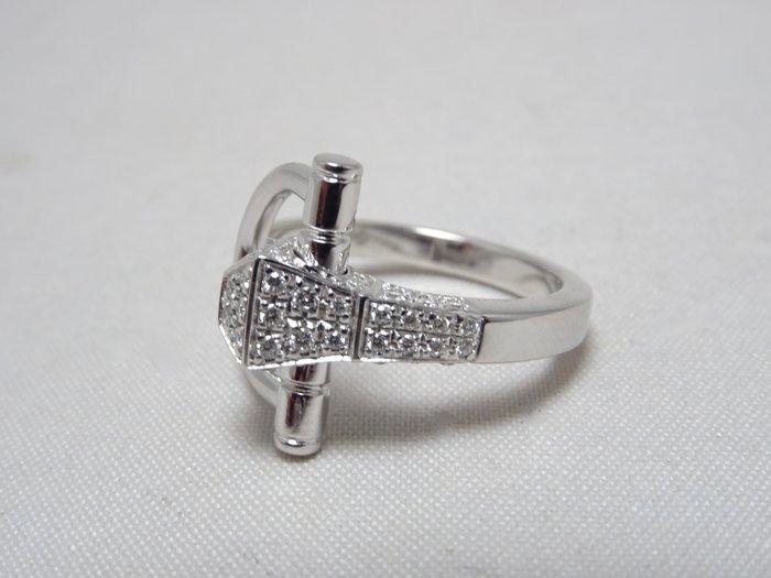 Gucci - Ring - Horsebit chiodo - 18 karaat Witgoud - 0.40ct., Sieraden, Tassen en Uiterlijk, Ringen