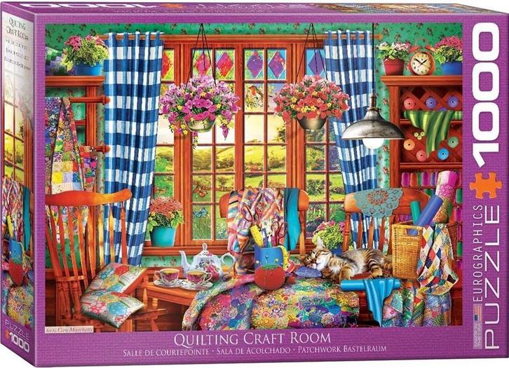 Patchwork Craft Room Puzzel (1000 stukjes) | Eurographics -, Hobby en Vrije tijd, Denksport en Puzzels, Nieuw, Verzenden