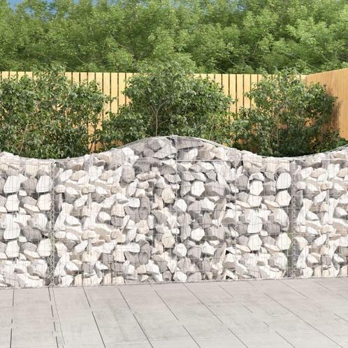 vidaXL Schanskorf gewelfd 200x30x100/120 cm gegalvaniseerd, Tuin en Terras, Bloembakken en Plantenbakken, 100 cm of meer, Nieuw