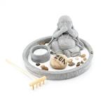 Mini Zen Tuin Japans Rond met Lachende Boeddha (8 cm), Nieuw, Verzenden