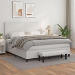 vidaXL Boxspring met matras kunstleer wit 160x200 cm, Overige materialen, Verzenden, Wit, 200 cm