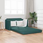 vidaXL Vloersofa Bed 2-in-1 Donkergroen 124x71x78 cm Stof, Huis en Inrichting, Banken | Bankstellen, Verzenden, Nieuw, Kunststof