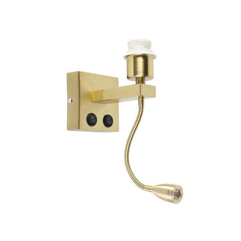 Moderne wandlamp messing met flexarm - Brescia Combi, Huis en Inrichting, Lampen | Wandlampen, Nieuw, Overige materialen