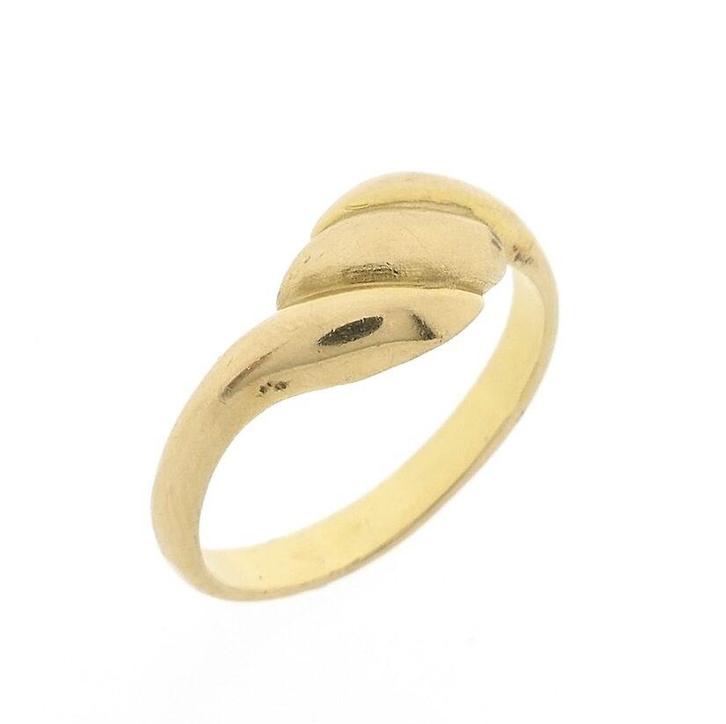 Gouden ring met gebold design, Sieraden, Tassen en Uiterlijk, Ringen, Dame, Overige kleuren, 18 tot 19, Gebruikt, Goud, Ophalen of Verzenden