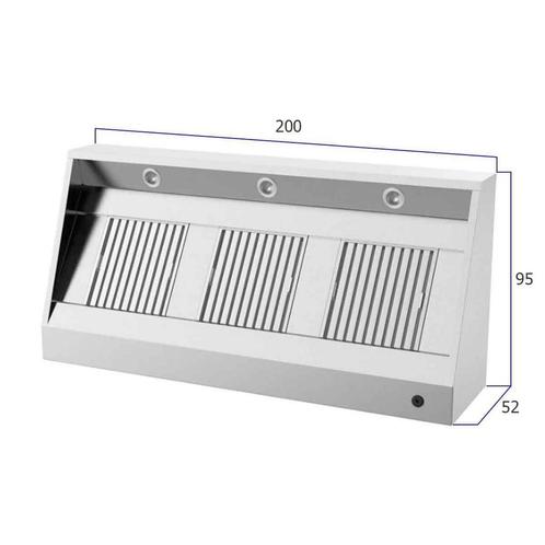 HCB Afzuigkap - schuin model - met motor - 200 cm - 230V -, Zakelijke goederen, Horeca | Keukenapparatuur, Nieuw in verpakking