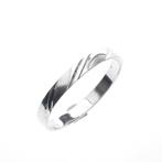 Zilveren ring met diagonaal reliëf | Heren, Gebruikt, Zilver, Zilver, Verzenden