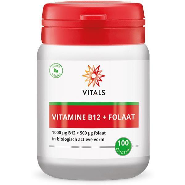 Vitals Vitamine B12 1000 mcg met folaat 500 mcg - 100, Sport en Fitness, Gezondheidsproducten en Wellness, Verzenden