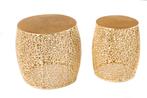 Set van 2 filigrane design salontafels ABSTRACT LEAF goud, Ophalen of Verzenden, Nieuw