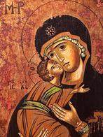 Icoon - Moeder Gods van Vladimir - Hout, Antiek en Kunst