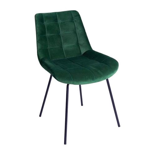 Eetkamerstoel velvet - donkergroen - 79x50x44 cm, Huis en Inrichting, Stoelen, Verzenden