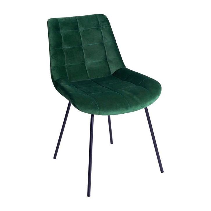 Eetkamerstoel velvet - donkergroen - 79x50x44 cm, Huis en Inrichting, Stoelen, Verzenden