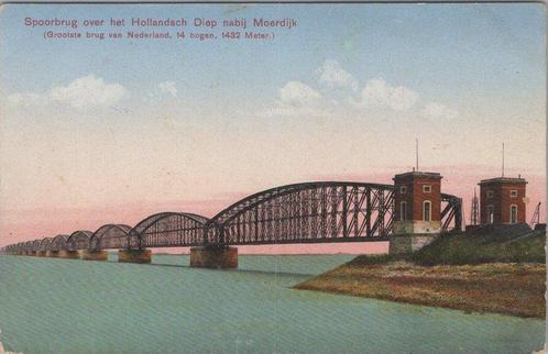 MOERDIJK - Spoorweg over het Hollandsch diep nabij Moerdijk, Verzamelen, Ansichtkaarten | Nederland, Verzenden