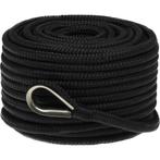 12mm Ankerlijn met Rvs Kous 30m Polyester Zwart, Watersport en Boten, Ophalen of Verzenden, Nieuw