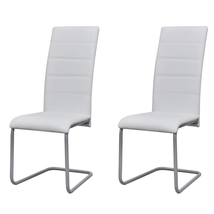 Eetkamerstoelen Wit Kunstleer, 2 st - Retourdeal - 73% ko..., Huis en Inrichting, Stoelen, Twee, Wit, Nieuw, Ophalen of Verzenden