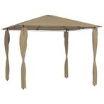 vidaXL Prieel met paalhoezen 160 g/m² 3x3x2,6 m taupe, Verzenden, Nieuw