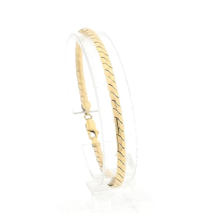 Gouden S-schakel armband | 19 cm (unisex, heren sieraad), Sieraden, Tassen en Uiterlijk, Armbanden, Overige kleuren, Gebruikt