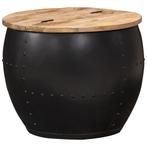vidaXL Salontafel rond 53x43 cm massief mangohout, 50 tot 100 cm, Verzenden, Rond, Nieuw