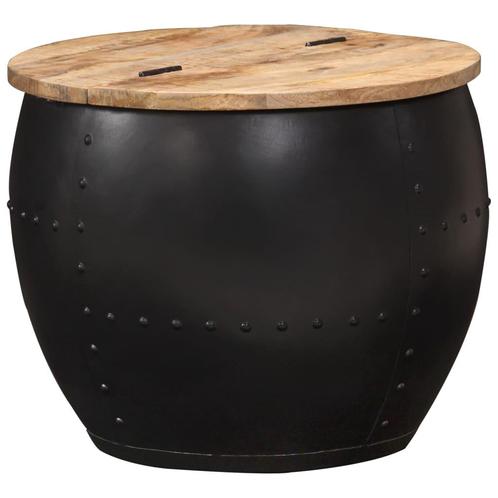 vidaXL Salontafel rond 53x43 cm massief mangohout, Huis en Inrichting, Tafels | Salontafels, 50 tot 100 cm, Rond, Nieuw, Overige houtsoorten