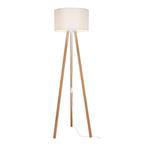 [lux.pro] Staande lamp vloerlamp E27 Keynes bamboe en creme, Huis en Inrichting, Lampen | Vloerlampen, Verzenden, Nieuw